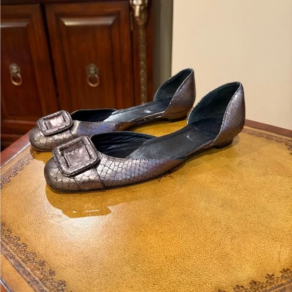 Hollywould metallic snakeskin flats size 10 - Picture 4 of 7